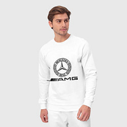 Костюм хлопковый мужской AMG, цвет: белый — фото 2
