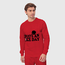 Костюм хлопковый мужской Have an ice day, цвет: красный — фото 2
