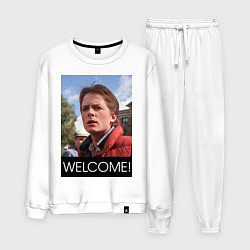 Костюм хлопковый мужской Welcome to the future, цвет: белый