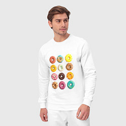 Костюм хлопковый мужской Donut Worry, цвет: белый — фото 2
