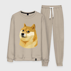 Костюм хлопковый мужской Doge, цвет: миндальный