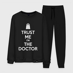 Костюм хлопковый мужской Trust me Im the doctor, цвет: черный