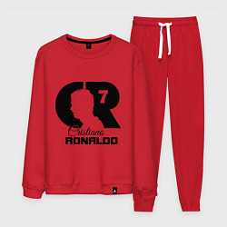 Костюм хлопковый мужской CR Ronaldo 07, цвет: красный