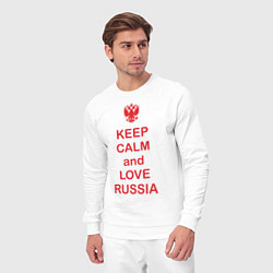 Костюм хлопковый мужской Keep Calm & Love Russia, цвет: белый — фото 2