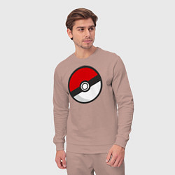 Костюм хлопковый мужской Pokeball, цвет: пыльно-розовый — фото 2