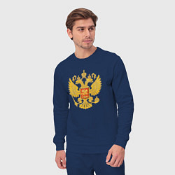 Костюм хлопковый мужской Герб России: золото, цвет: тёмно-синий — фото 2