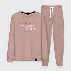 Костюм хлопковый мужской The Vampire Diaries, цвет: пыльно-розовый
