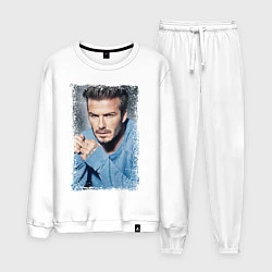 Костюм хлопковый мужской David Beckham: Portrait, цвет: белый