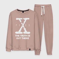 Костюм хлопковый мужской X-Files: Truth is out there, цвет: пыльно-розовый