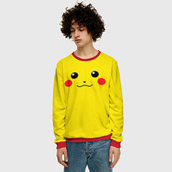 Свитшот мужской Happy Pikachu, цвет: 3D-красный — фото 2