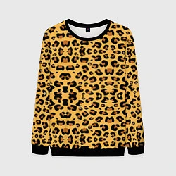Свитшот мужской Шкура леопарда, цвет: 3D-черный