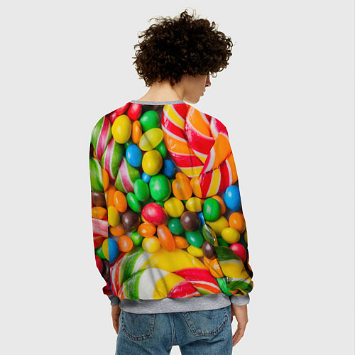Мужской свитшот Сладкие конфетки / 3D-Меланж – фото 4