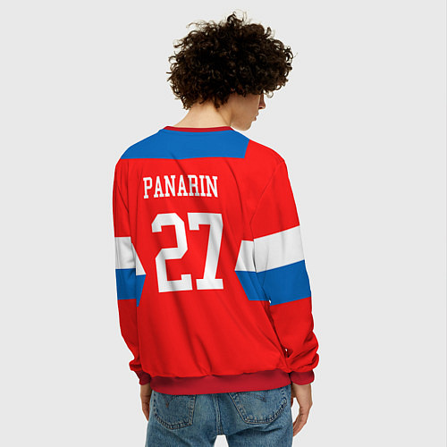 Мужской свитшот Сборная РФ: #27 PANARIN / 3D-Красный – фото 4