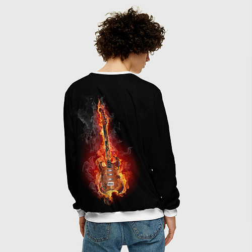 Мужской свитшот Адская гитара / 3D-Белый – фото 4