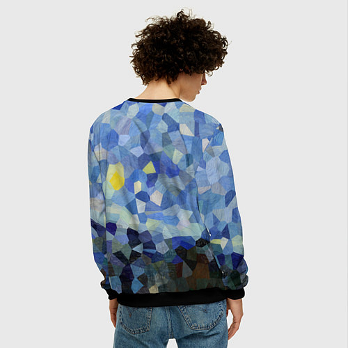 Мужской свитшот Звездная ночь / 3D-Черный – фото 4