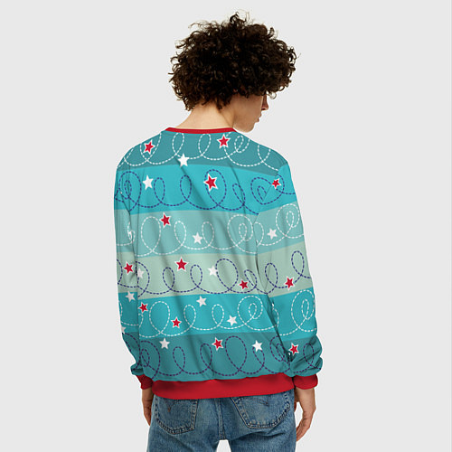 Мужской свитшот Дед мороз с подарками / 3D-Красный – фото 4