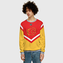 Свитшот мужской NHL: Calgary Flames, цвет: 3D-меланж — фото 2