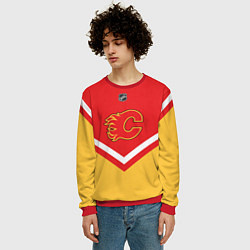 Свитшот мужской NHL: Calgary Flames, цвет: 3D-красный — фото 2