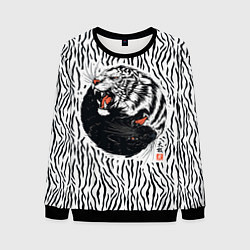 Свитшот мужской Yin Yang Tigers, цвет: 3D-черный