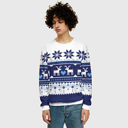 Свитшот мужской Скандинавские олени, цвет: 3D-белый — фото 2