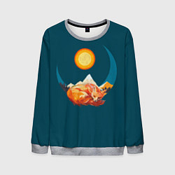 Свитшот мужской Лиса под солнцем, цвет: 3D-меланж