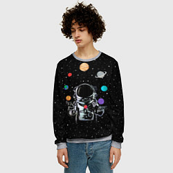 Свитшот мужской Космический жонглер, цвет: 3D-меланж — фото 2