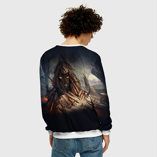 Мужской свитшот Disturbed: Skull Mountain / 3D-Белый – фото 4