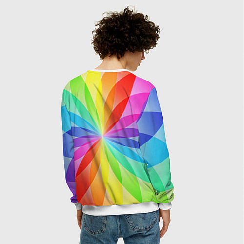Мужской свитшот Радуга / 3D-Белый – фото 4