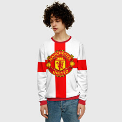 Свитшот мужской Manchester Utd: England, цвет: 3D-красный — фото 2