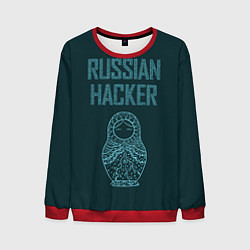 Свитшот мужской Русский хакер, цвет: 3D-красный