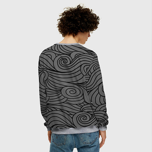 Мужской свитшот Gray pattern / 3D-Меланж – фото 4