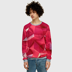 Свитшот мужской Розовые грани, цвет: 3D-меланж — фото 2