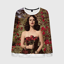 Свитшот мужской Lana Del Rey: Roses, цвет: 3D-белый