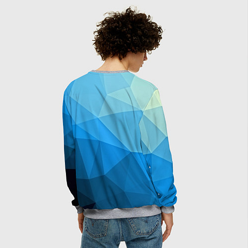 Мужской свитшот Geometric blue / 3D-Меланж – фото 4