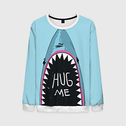 Свитшот мужской Shark: Hug me, цвет: 3D-белый