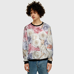Свитшот мужской Букет из роз, цвет: 3D-черный — фото 2