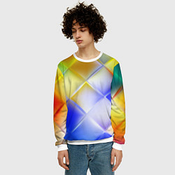 Свитшот мужской Colorful squares, цвет: 3D-белый — фото 2