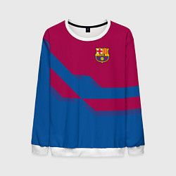 Свитшот мужской Barcelona FC: Blue style, цвет: 3D-белый