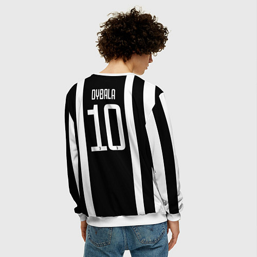 Мужской свитшот Juventus FC: Dybala Home 17/18 / 3D-Белый – фото 4