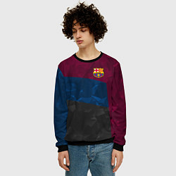 Свитшот мужской FC Barcelona: Dark polygons, цвет: 3D-черный — фото 2
