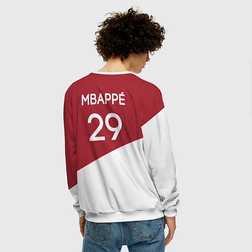 Мужской свитшот Monaco FC: Mbappe Red Home 17/18 / 3D-Белый – фото 4