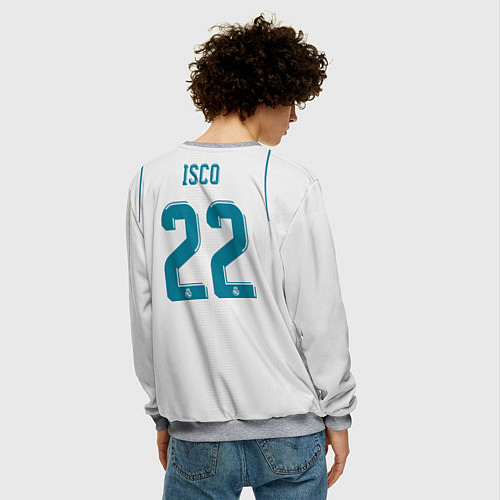 Мужской свитшот Real Madrid FC: Isco Home 17/18 / 3D-Меланж – фото 4