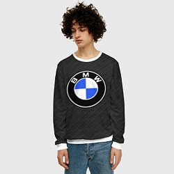 Свитшот мужской BMW CARBON БМВ КАРБОН, цвет: 3D-белый — фото 2