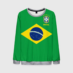 Свитшот мужской Сборная Бразилии: зеленая, цвет: 3D-меланж