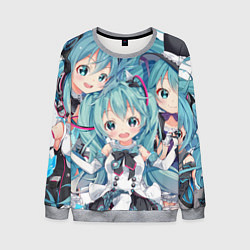 Свитшот мужской Hatsune Miku, цвет: 3D-меланж