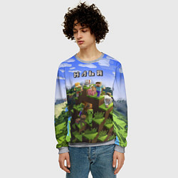 Свитшот мужской Майнкрафт: Илья, цвет: 3D-меланж — фото 2