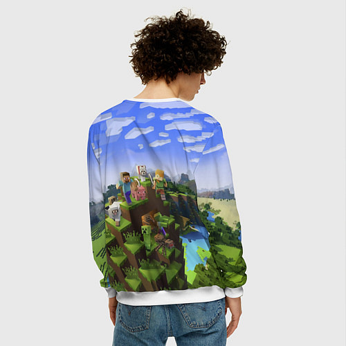 Мужской свитшот Майнкрафт: Владислав / 3D-Белый – фото 4