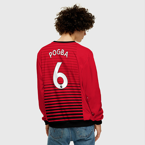 Мужской свитшот FC MU: Pogba Home 18/19 / 3D-Черный – фото 4