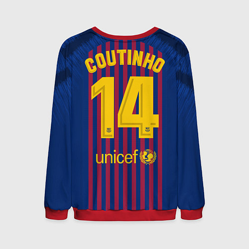 Мужской свитшот FC Barcelona: Coutinho Home 18/19 / 3D-Красный – фото 2