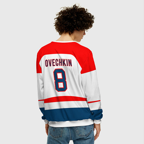 Мужской свитшот Washington Capitals: Ovechkin White / 3D-Белый – фото 4